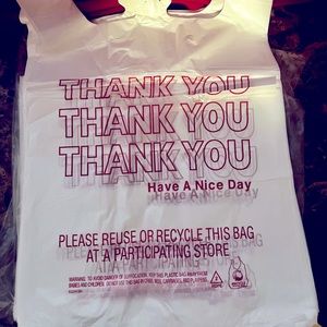 New Thank You Plastic Bags (25 Count) White Grocery Bags